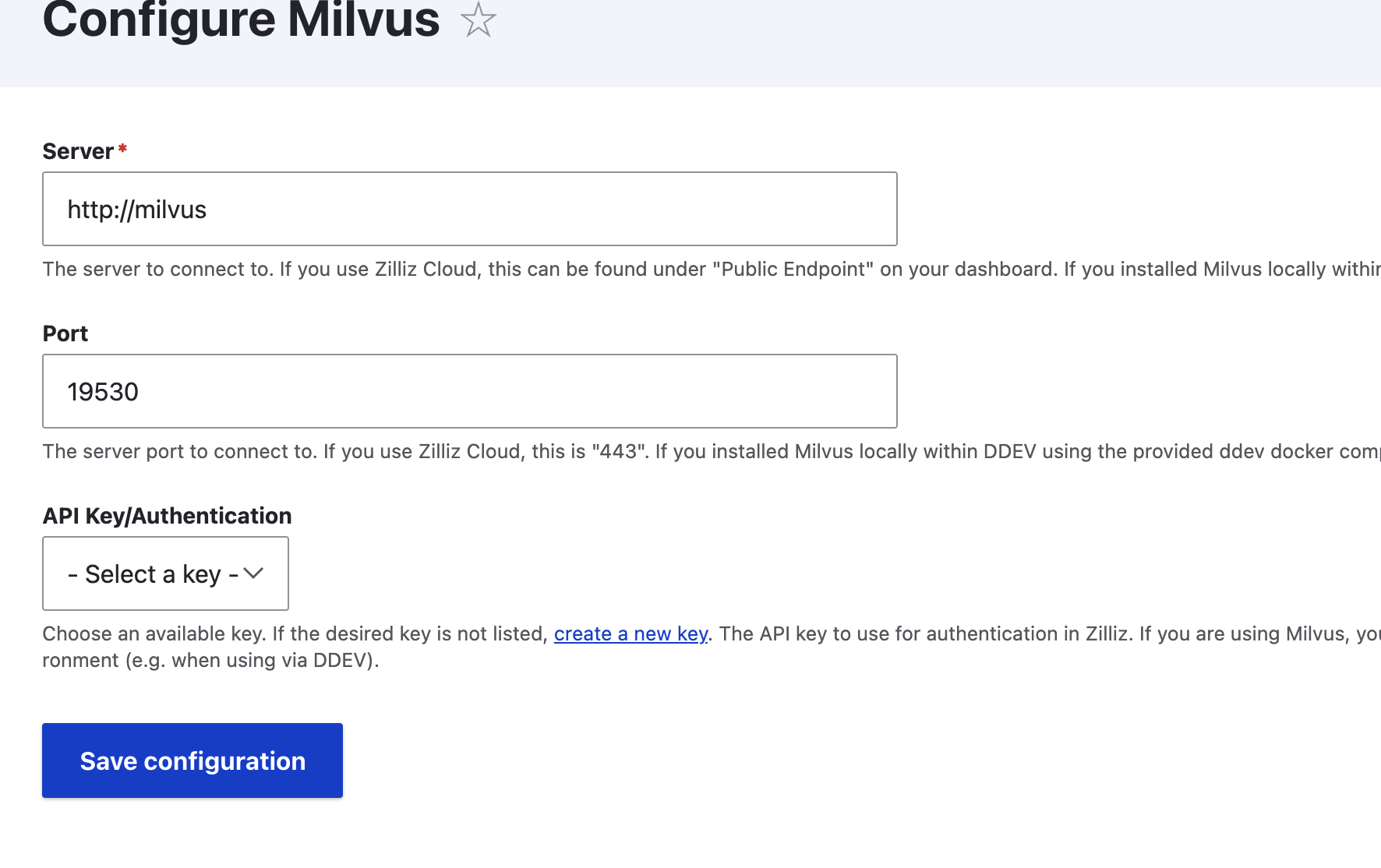 Vector Provider Setup
